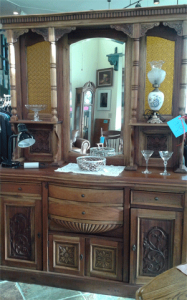Decorative hutch at Vintage La Conner
